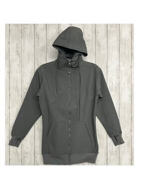 CG Habitats Tech Zip Hoodie Gray Thumb Holes Breathable Zip Pockets Jacket Small